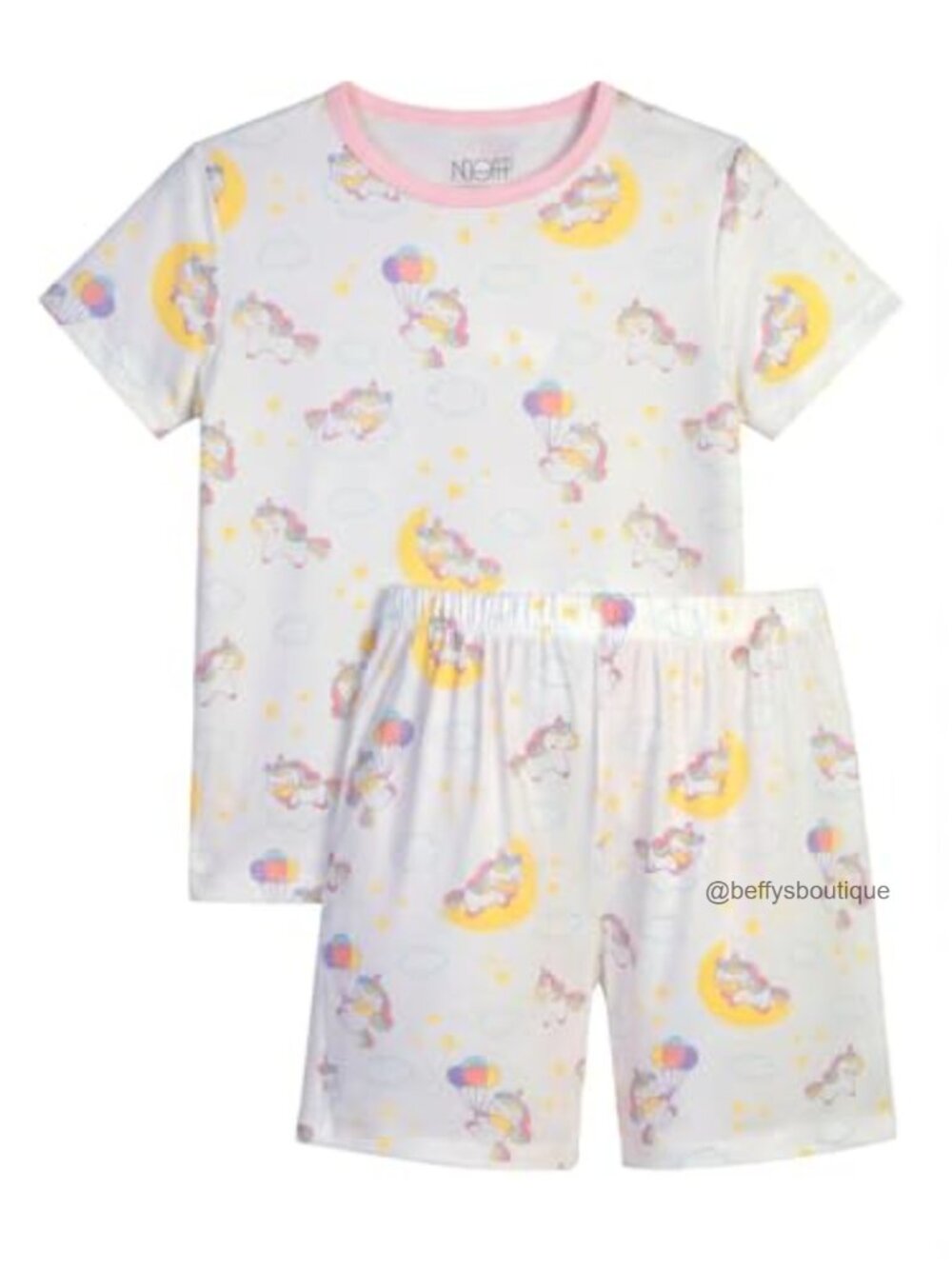 Baby Girls 2-Piece Pajama Set Unicorn Print Short Sleeve Soft Breathable Newborn